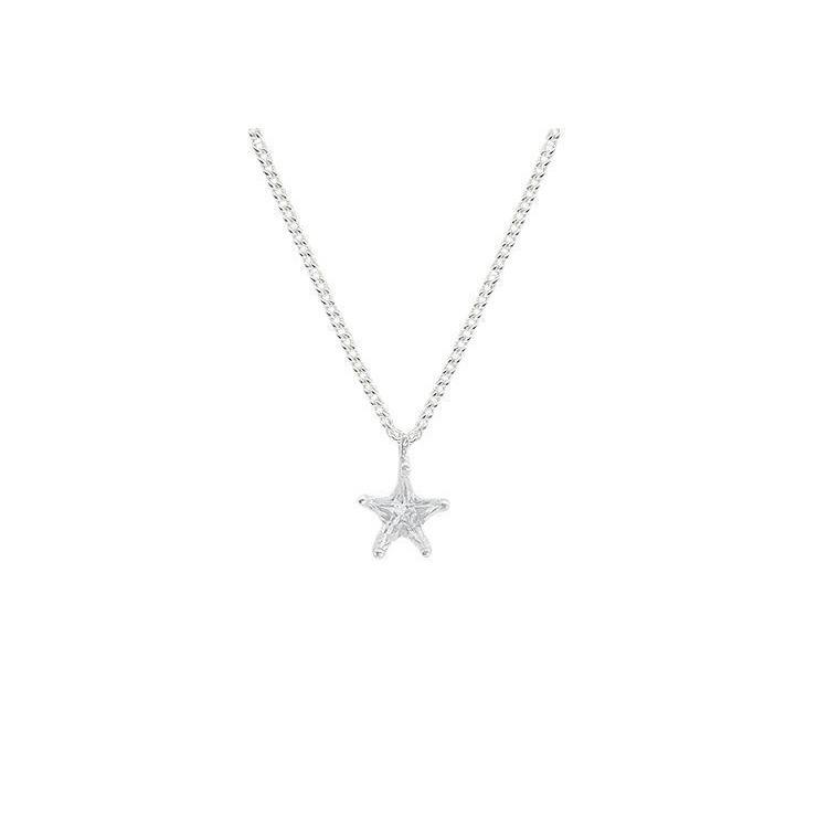 S925 Серебряное мини-ожерелье XINGX женское ожерелье с пентаграммой и цирконом Изысканная милая минималистичная универсальная цепочка на ключицу