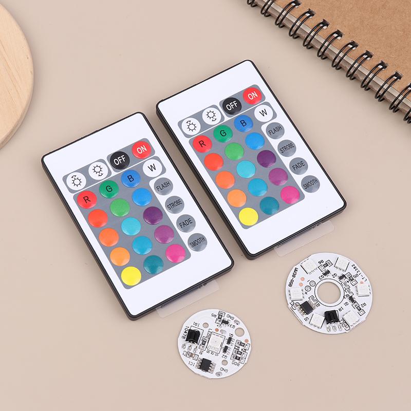 Цветная RGB световая плата Круглый светодиодный источник света Низковольтный DC 5V Переключатель Пульт дистанционного управления Для основания для украшений DIY Светодиод