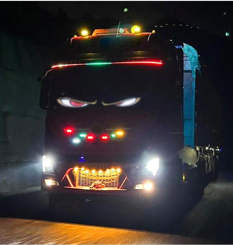 Автомобильный Грузовик Дьявольский Глаз Свет Пользовательский Текстовый Рисунок Для Панели Лобового Стекла 12В 24В Аксессуары Для Панели Лобового Стекла Мягкий Экран