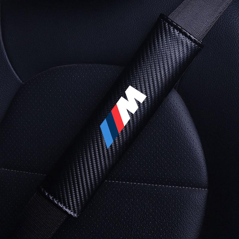 Car Seat Belt Covers Safety Pad Cushion Protector For BMW M Power X1 e84 X3 f25 X5 e53 x6 e71 ix3 i3 320i 330d M4 1 3 5 Series RW7