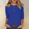 Women Cute Print Tees Blouses Casual Plus Size Basic Tops Pullover For  3/4 Sleeve Shirts