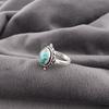 Кольцо с голубой медной бирюзой Ручное кольцо с драгоценным камнем, Кольцо из серебра 925 пробы Изящные серебряные украшения, Для подарка на помолвку