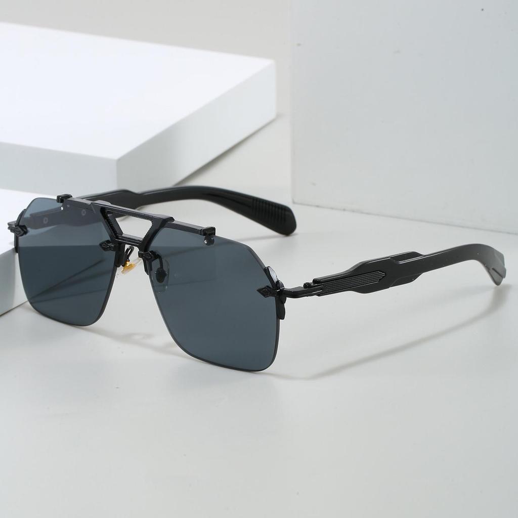 Солнцезащитные очки-авиаторы без оправы - Двойная перекладина, Металлическая оправа с защитой от УФ-излучения