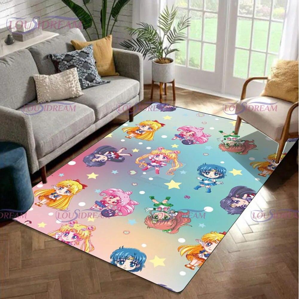 3D милые красочные коврики и ковры S-Sailor-M-Moon для гостиной, спальни, входа, большой площади, мягкий ковер, декоративный коврик