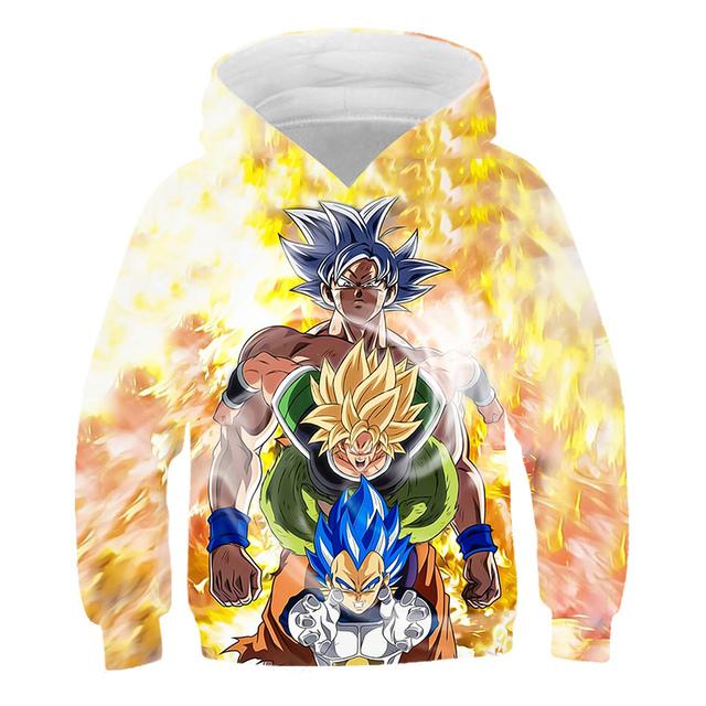 2025 Kids Japanese Anime Super Dragon Ball Pullover Super Goku 3D Print Boy Streetwear Fashion Jumper Casual Dragon Ball Cool Hoodie