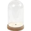 Plastic Cloche - 20 - Transparent - 18 X 11 Cm - MDF Base