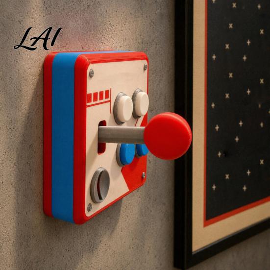Game Controller Wall Decor Retro Arcade Light Switch Cover 1-Gang/2-Gang Plate with Joystick XYAB Mounted Display Buttons Gaming for Room
