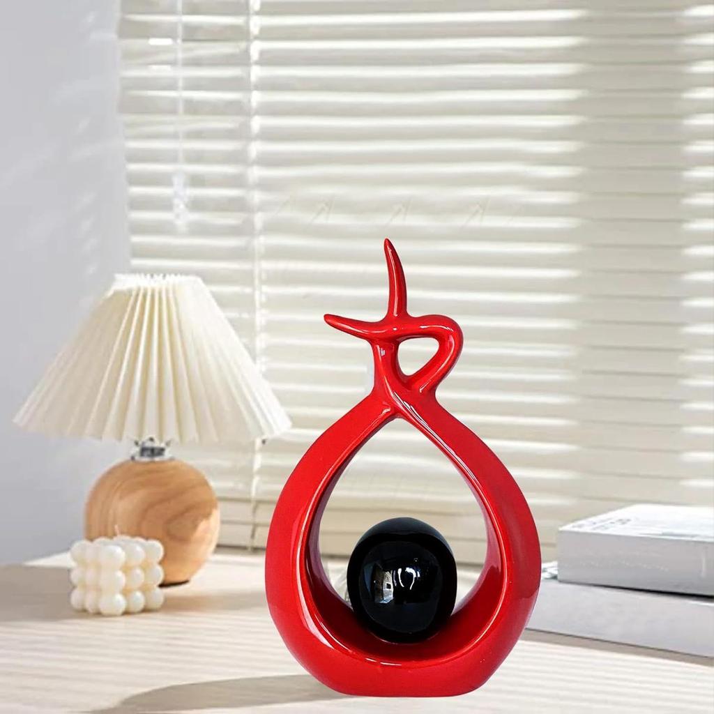 Керамическая спиральная статуэтка для украшения дома (Упаковка из 1 шт., КРАСНЫЙ и черный)