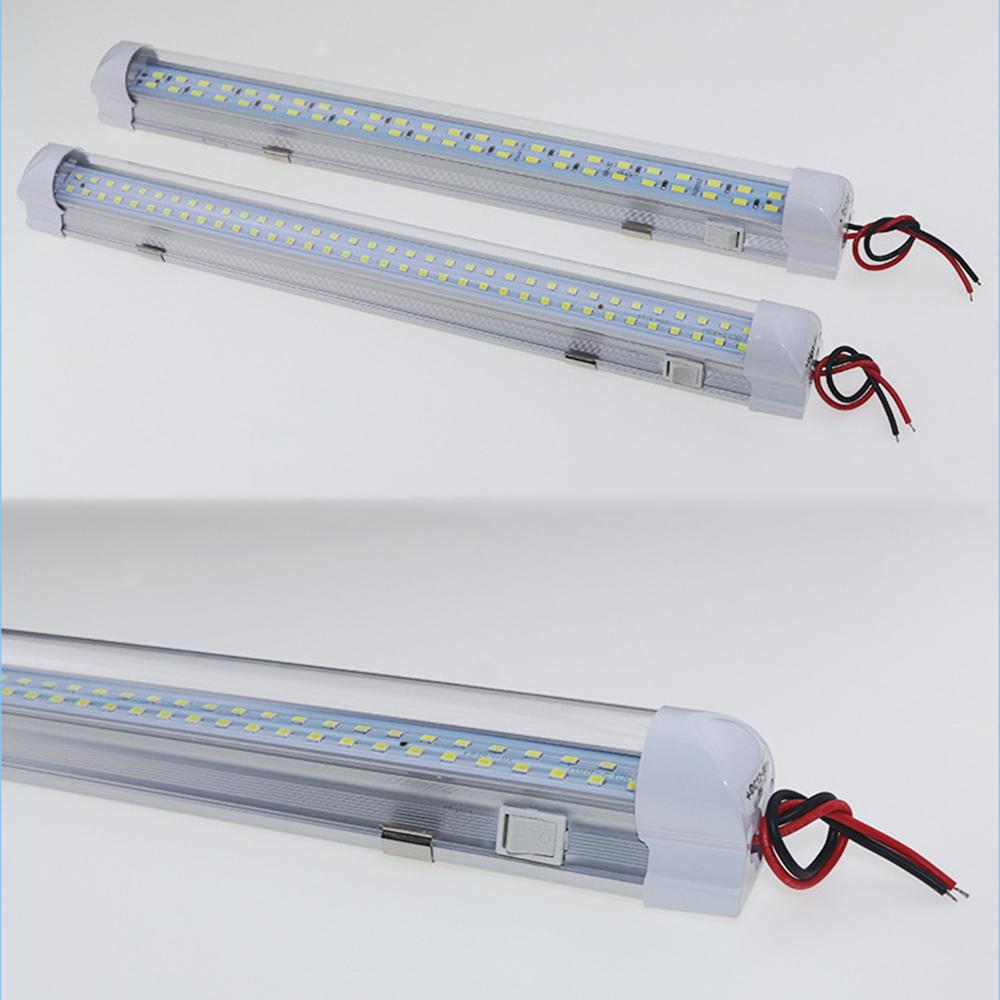 Универсальный внутренний светильник для автомобиля, 72 светодиодных ленты, 12 В-80 В, для грузовика, автобуса, каравана, лампа для чтения, освещение для кабины, переключатель ВКЛ/ВЫКЛ