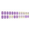 Square Press On Nails Flower Fake Nails Glue On Nails Artificial Acrylic Nails 24pcs Stick On Nails for Women Girls