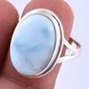 Natural Republic Larimar Gemstone Handmade 925 Sterling Silver Ring S.9" O4q48