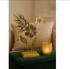 Metal Floral Table Decor Gold & Grey Flower Sculpture Modern Flower Centerpiece Elegant Home Decor Accent Desk Shelf, Living Room Decoration