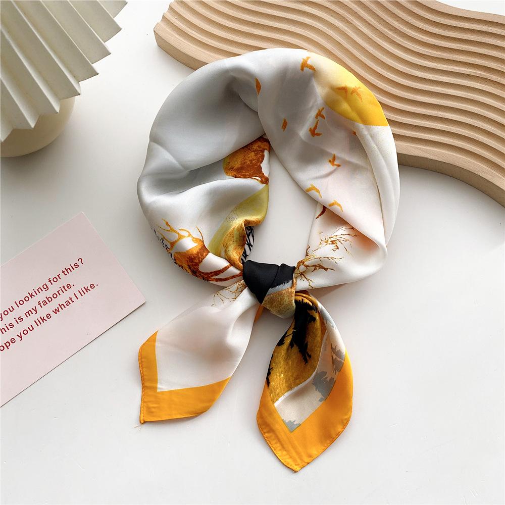 Fashion Decoration Scarf Hairband Tie Hair 70 Small Square Scarf Silk Scarf Women'S Spring And Autumn Versatile Small Scarf Professional Scarf