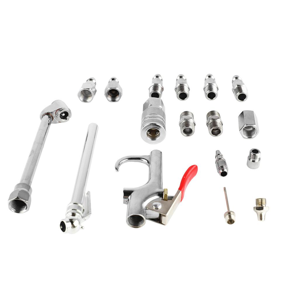 Комплект из 17 принадлежностей для продувочного пистолета, 14NPT, соединительная муфта, двойной патрон для продувочного пистолета, манометр для шин