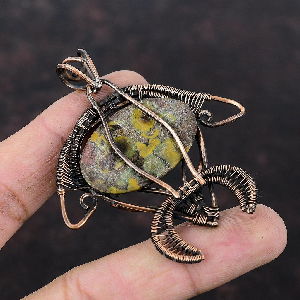 Кулон из фруктовой яшмы, медная проволока, кулон, ювелирные изделия из фруктовой яшмы, кулон в виде черепахи, кулон ручной работы, драгоценный камень, медные украшения, подарок для мамы