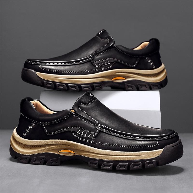Fashion Genuine Leather Mens Casual Shoes Leisure Walk Man Loafers New Arrival Driving Shoes All-match Hiking Shoes Men Treking Footwear