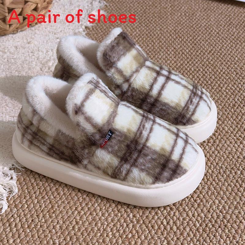 Vintage Cotton Slippers For Adults With Eva Outsole Antislip Warm Indoor Use
