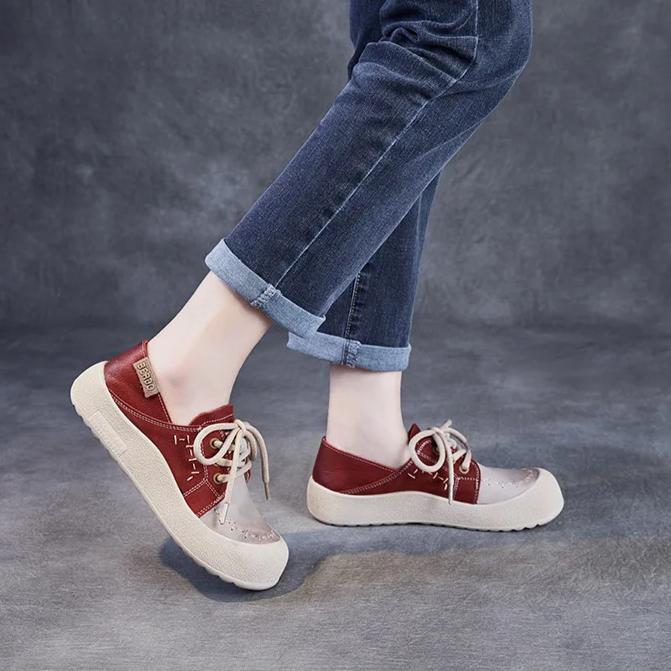 Johnature Женские туфли из натуральной кожи разных цветов с круглым носком, на шнуровке, на мягкой подошве