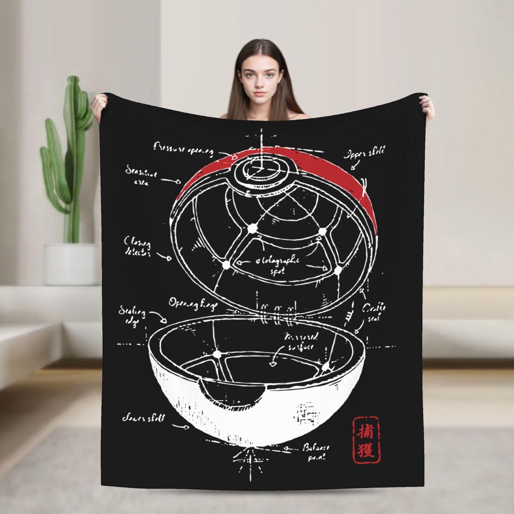 Poke-Mon Gym Squirtle Squad Flannel Blanket Cartoon Throw Blanket for Bed Sofa Couch 150*125cm Quilt
