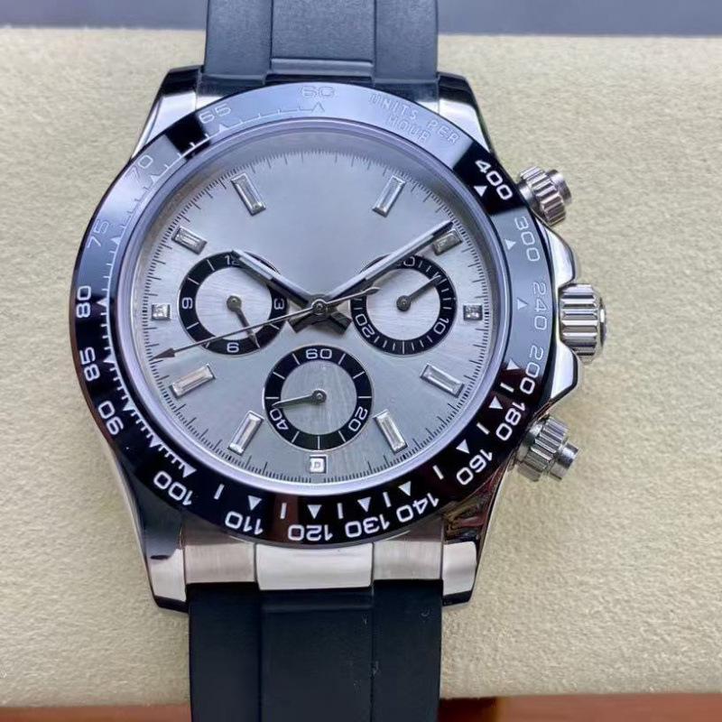 Мужские автоматические механические часы Rolex Daytona 40 мм, многофункциональные, с инкрустацией бриллиантами.