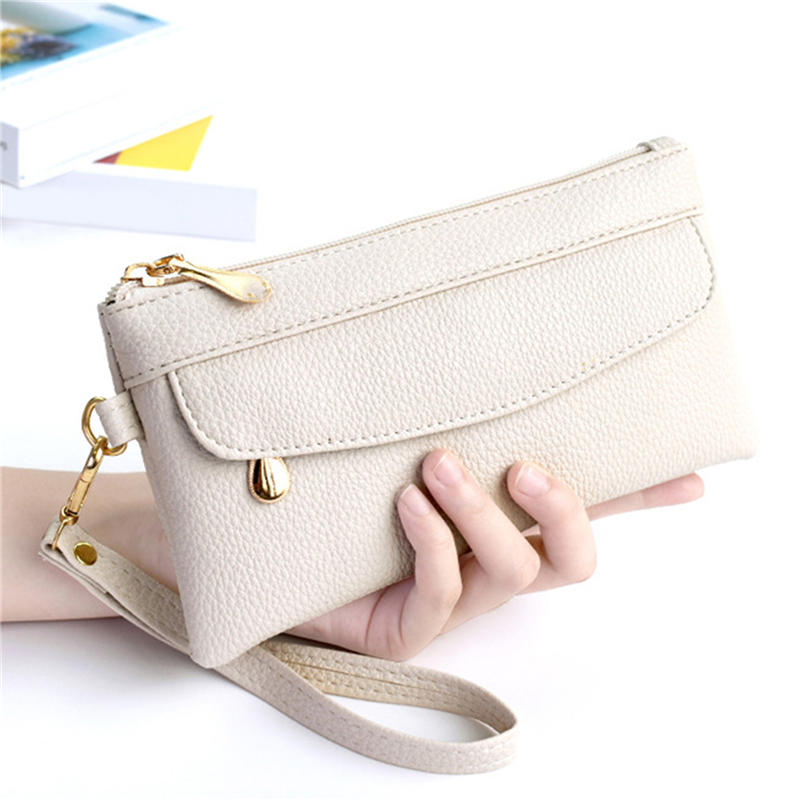 Women Vintage Soft Leather Wristlet Wallet Clutch Purses Portable Outdoor Handbag Shopping Commuting Bags
