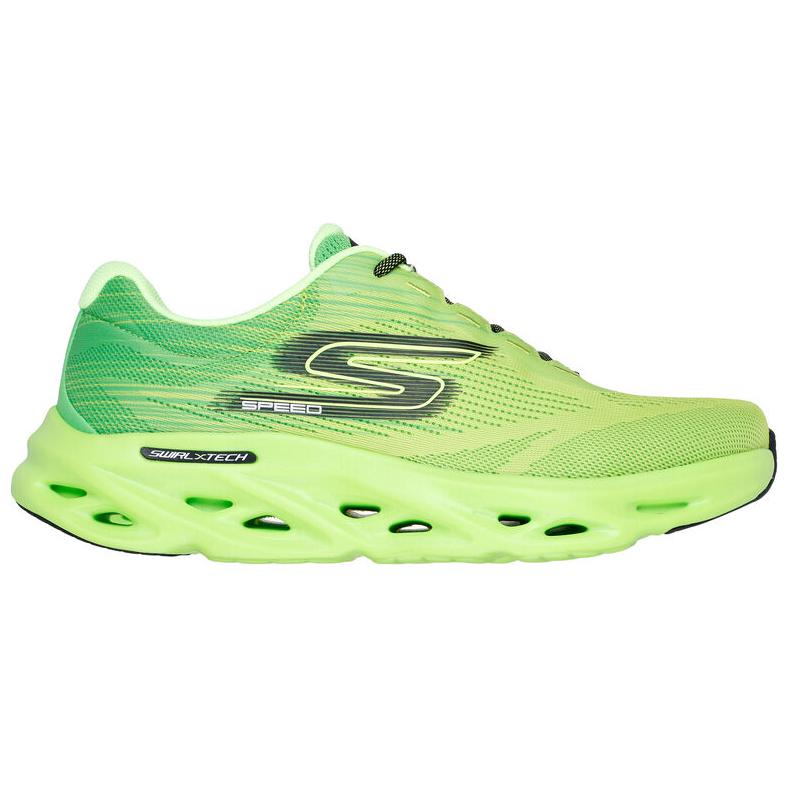 Skechers Go Run Swirl Tech Скорость Комфортный Отскок Амортизация Ударов Прочный Низкие Беговые Кроссовки Мужской Сникер Зеленый 220908-GRN
