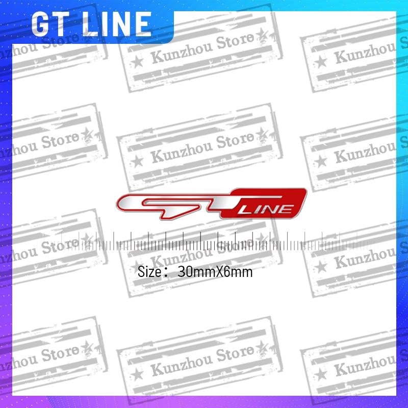 1x For GT Line Kia Sorento Ceed Picanto Sportage Stinger Niro Rio Car Steering Wheel Badge Zinc Alloy Car Interior Emblem Decal