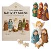 DIY Paper Nativity Scene Craft Kit 3D Christmas Origami Set with Jesus Angels Animals Easy Fold Creative Educational Holiday Decoration