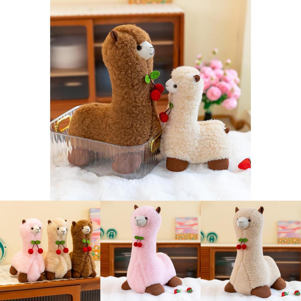 Милая плюшевая игрушка альпака, мягкая и приятная на ощупь, подарок, доступна в розовом, бежевом и коричневом цветах