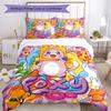 3pcs Lankybox Foxy and Rocky pattern bedding set duvet cover set includes duvet cover &pillowcases, perfect all season bedroom decoration & gift