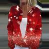 Women's Fashion Christmas Printed Long Sleeve Knitted Cardigan Button Down Jacket