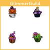 Halloween Cupcake Brooch Quirky And Funny Ghost Skeleton Pumpkin Cake Design