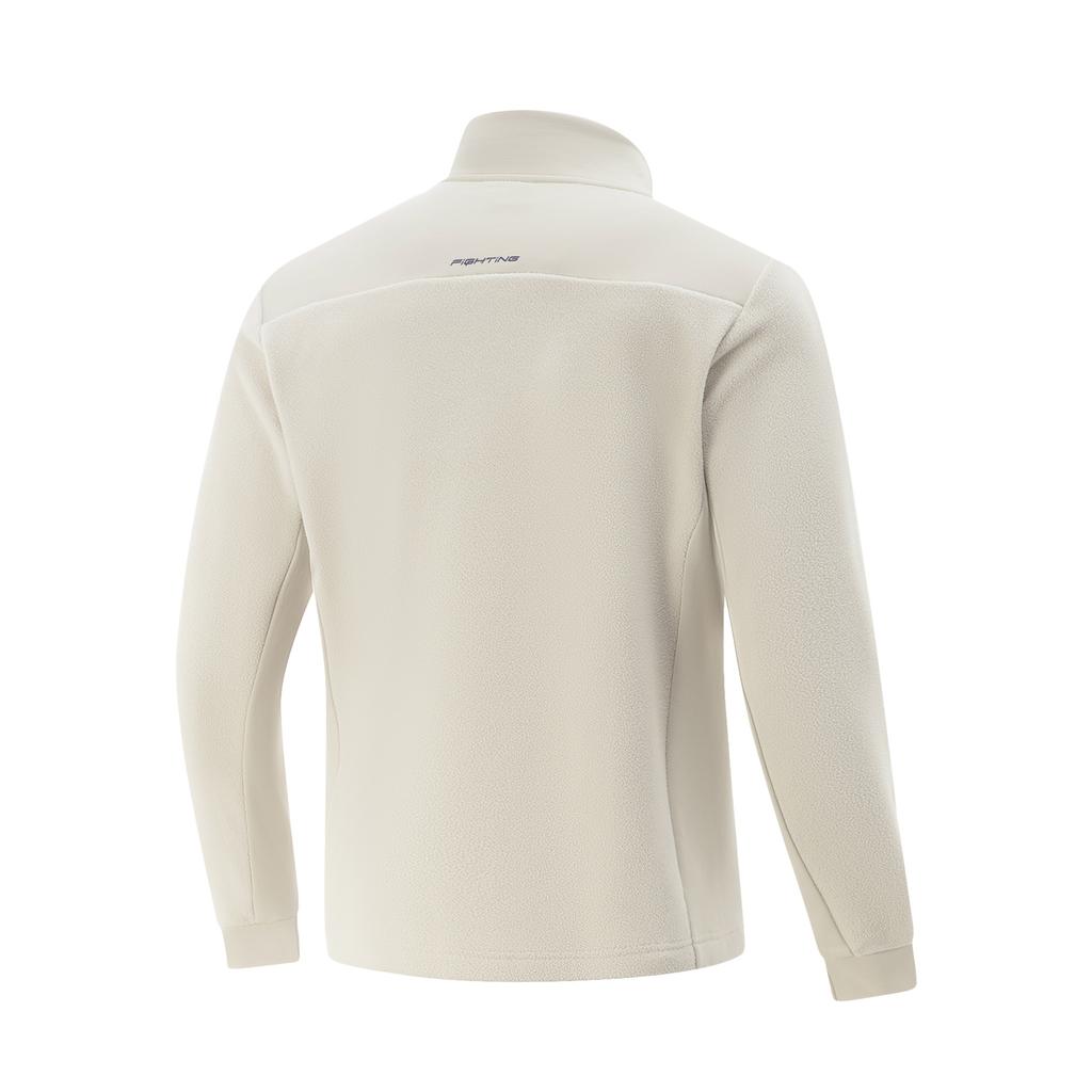 Li-Ning Серия Настольный теннис Письмо Молния Стойка Воротник Дышащая Универсальная Повседневная Куртка Куртка Унисекс Гравийно-Бело-Серая AWDV771-4