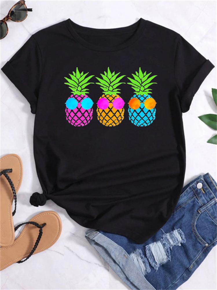 Maycaur Новая летняя забавная женская футболка с принтом арбуза и фруктов Harajuku Белые футболки с рисунком повседневные женские топы женская одежда