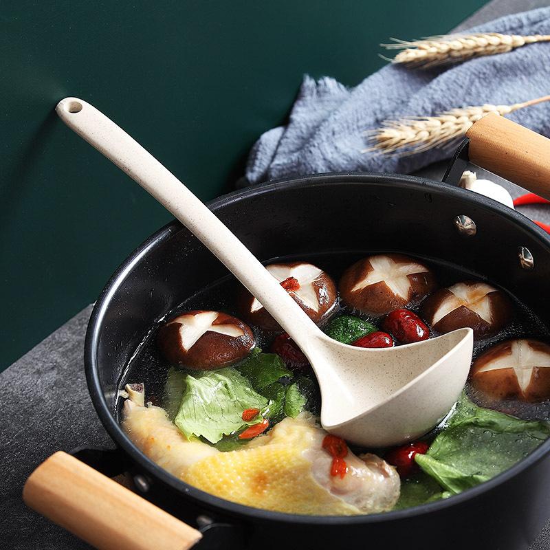 Пшеничная солома длинная ручка большая ложка бытовая каша кухня японская ложка пластиковая ложка ложка