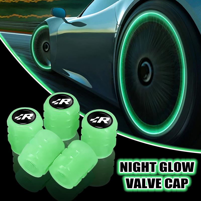 Emblems 4PCS Car Luminous Tire Valve Cap Fluorescent Night Glowing Decor For Volkswagen VW Passat B5 B5.5 2000- 2007 2008 2009 2 zf8