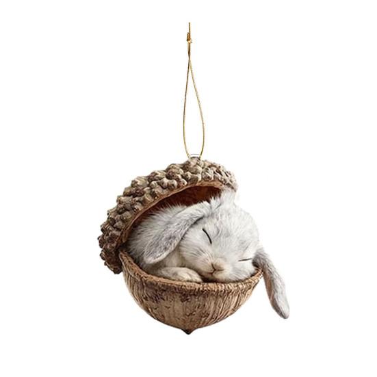 Шарм-подвеска в виде животного-шишки, легко подвешивается, акриловое рождественское подвесное украшение на праздничную тематику, яркий цвет, животное-орнамент