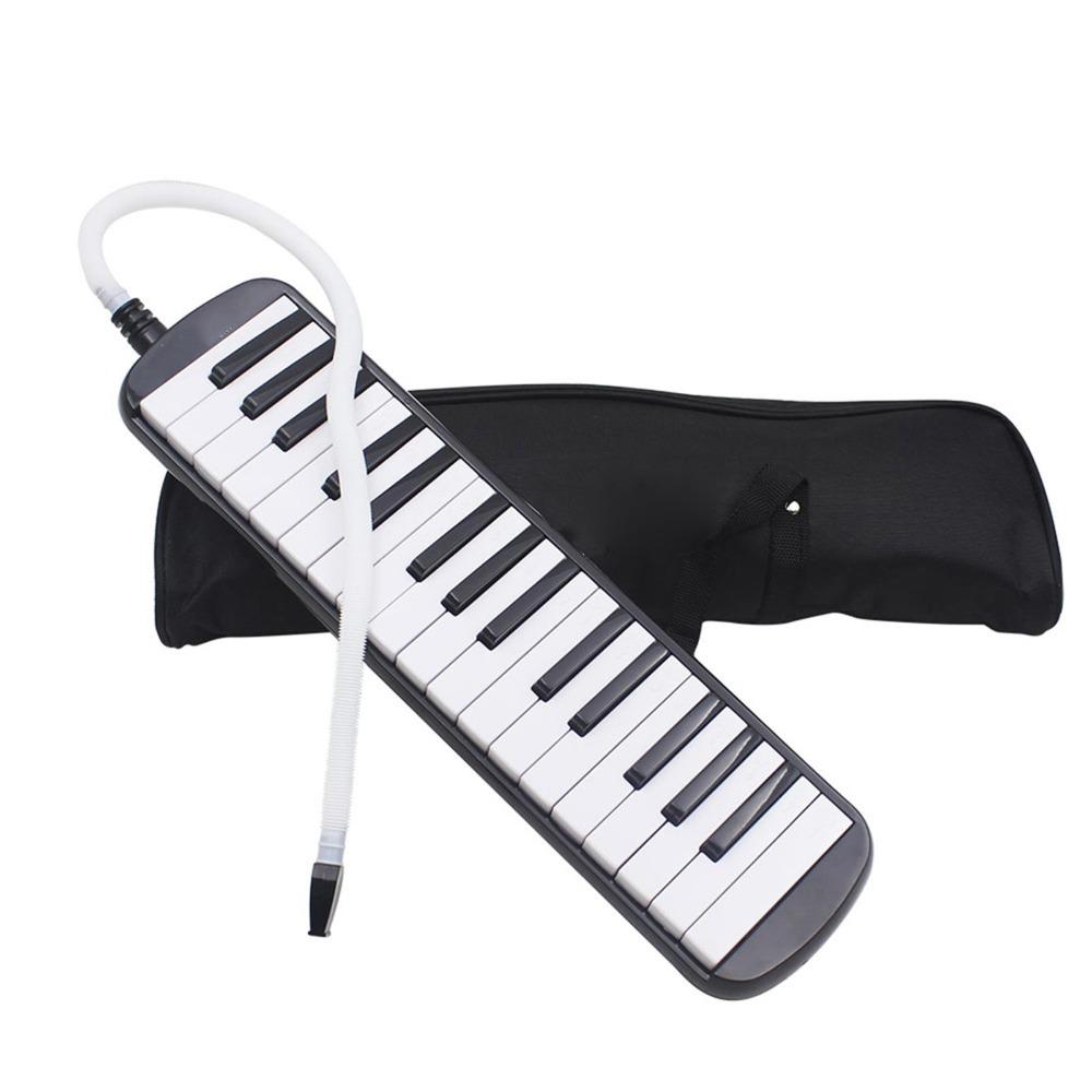 Black 32 Key Melodica 32 Key Wind Musical Instrument Premium Musical Keyboard Home Practice