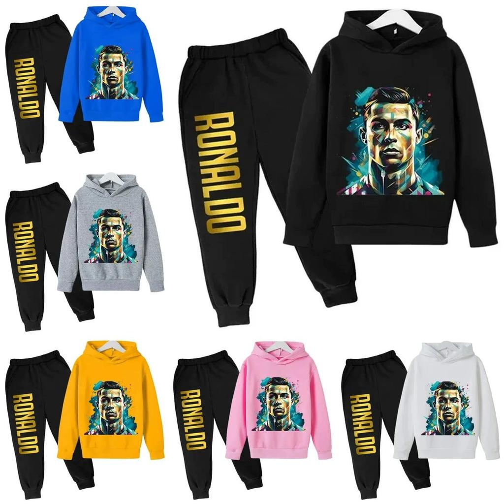 Детский Худи и Штаны с Принтом Роналду Cr7 для Зимней Повседневной Носки