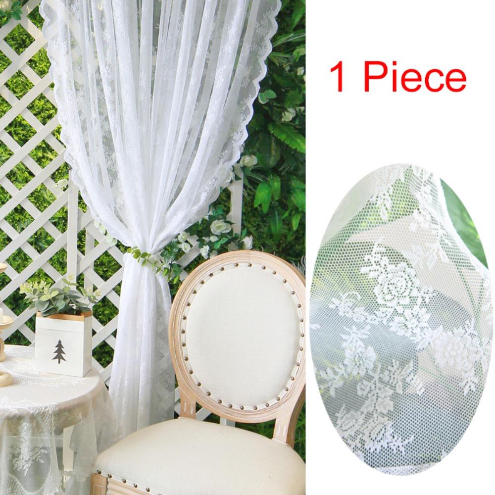 Transparent Door Curtain Wavy Edge Window Drape Shade Romantic Sheer Curtain Living Room