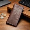 Мужской тонкий длинный кошелек-портмоне с отделениями для карт и окном для ID Минималистичный кошелек для карт Подарок отцу Мужу