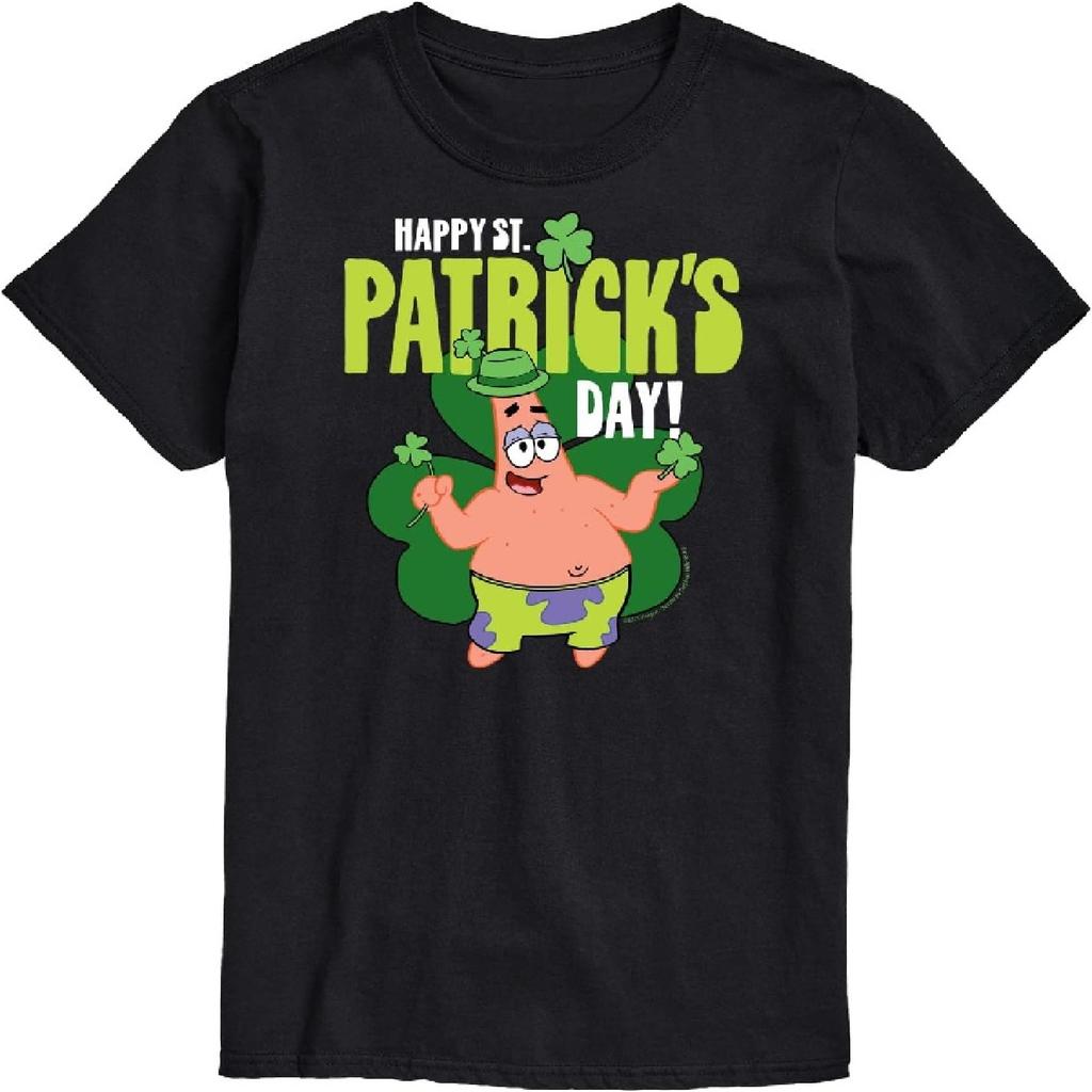 HYBRID APPAREL - Spongebob Squarepants - Happy St. Patricks Day - Men's Short Sleeve Graphic T-Shirt