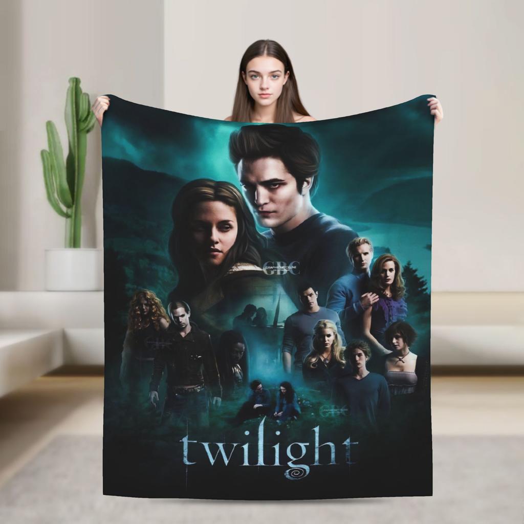 The Twilight Edward Bella Soft Warm Blanket Travel Plush Throw Blanket Aesthetic Couch Chair Flannel Bedspread Sofa Bed Cover