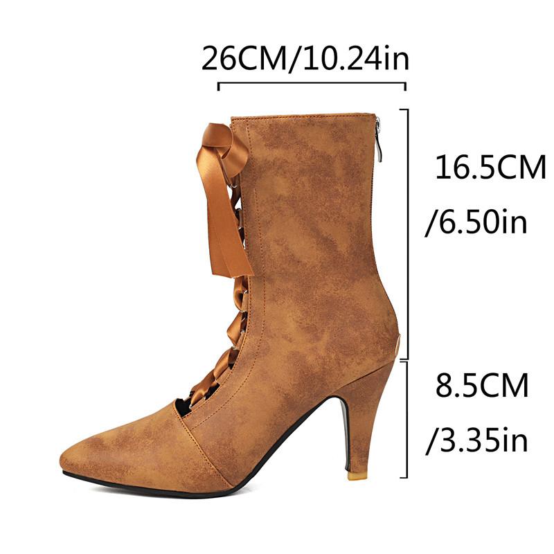 Women's High-heeled Short Boots, Sexy European and American Style, Pointed Thin Heel Large Size Single Boots