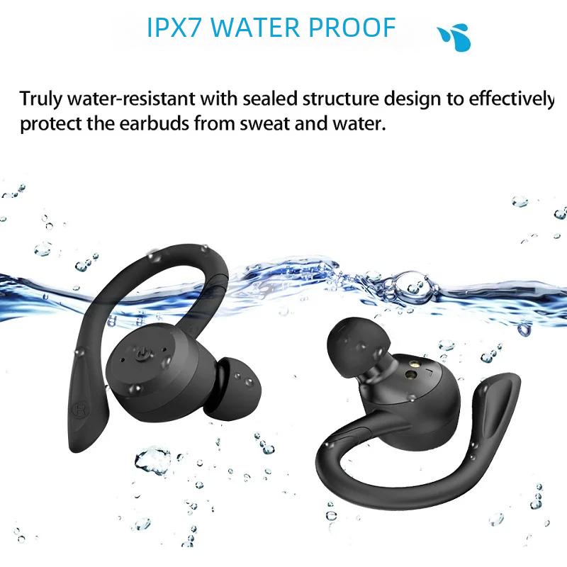 JYL TS Водонепроницаемые спортивные наушники IPX7 20 часов работы Двойное ношение Hi-Fi стерео Иммерсивное прослушивание