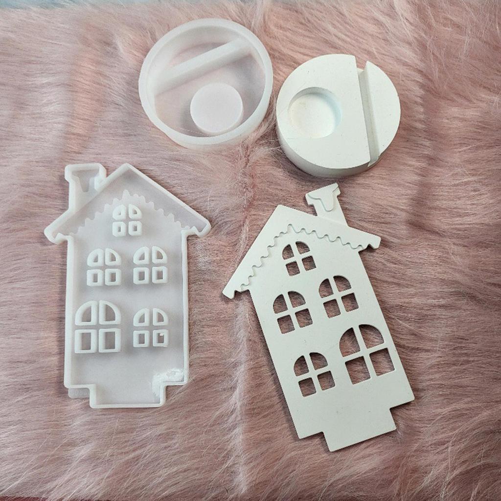 Снежный дом, подсвечник, силиконовая форма, эпоксидная смола, подставка для свечи, форма для гипсового подсвечника, форма для украшения дома