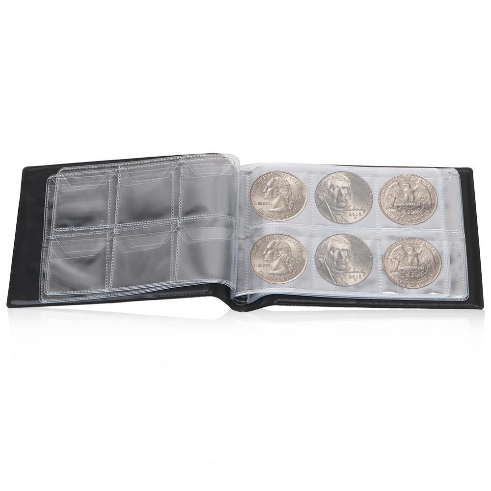 Для памятных монет, значки, жетоны, альбом, сумка для хранения монет, подарки, штампы, альбом, органайзер для сбора денег, книга для сбора монет, 60 карманов