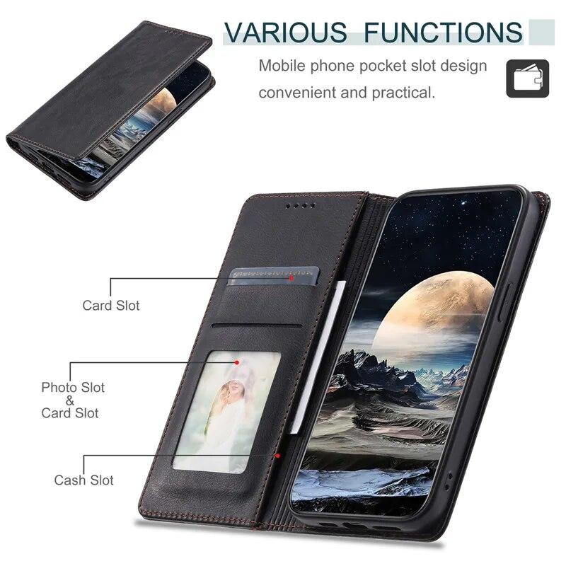 Кожаный чехол-кошелек для телефона XiaoMi POCO X5 Pro F5 M5S RedMi Note 12 Pro Plus 11 для Google Pixel 8 Pro 7A 7 для Huawei P60 Pro P50 P40 откидная крышка