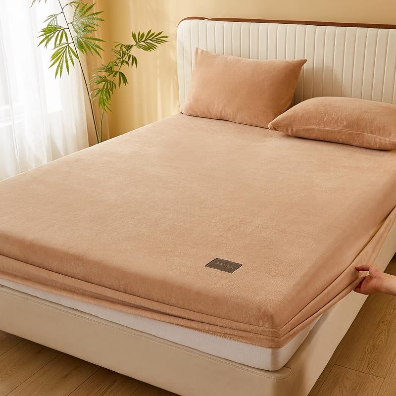 Простыня на резинке простого однотонного цвета, скандинавский чехол для матраса, плюшевая простыня, зимняя теплая эластичная мягкая простыня с резинкой