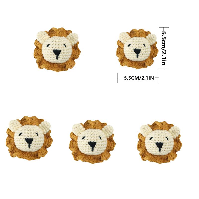 5 шт. Вязаные бусины Животное Кролик Жевательные бусины DIY Деревянные Бусины для прорезывания зубов Вязание Бусины Украшения Кроватка Сенсорная игрушка Грызунок для ребенка